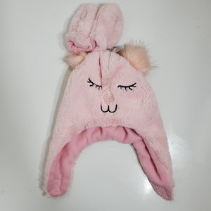 Astor Accessories Hat Mitten Set Face Pink  0-12 M Faux Fur